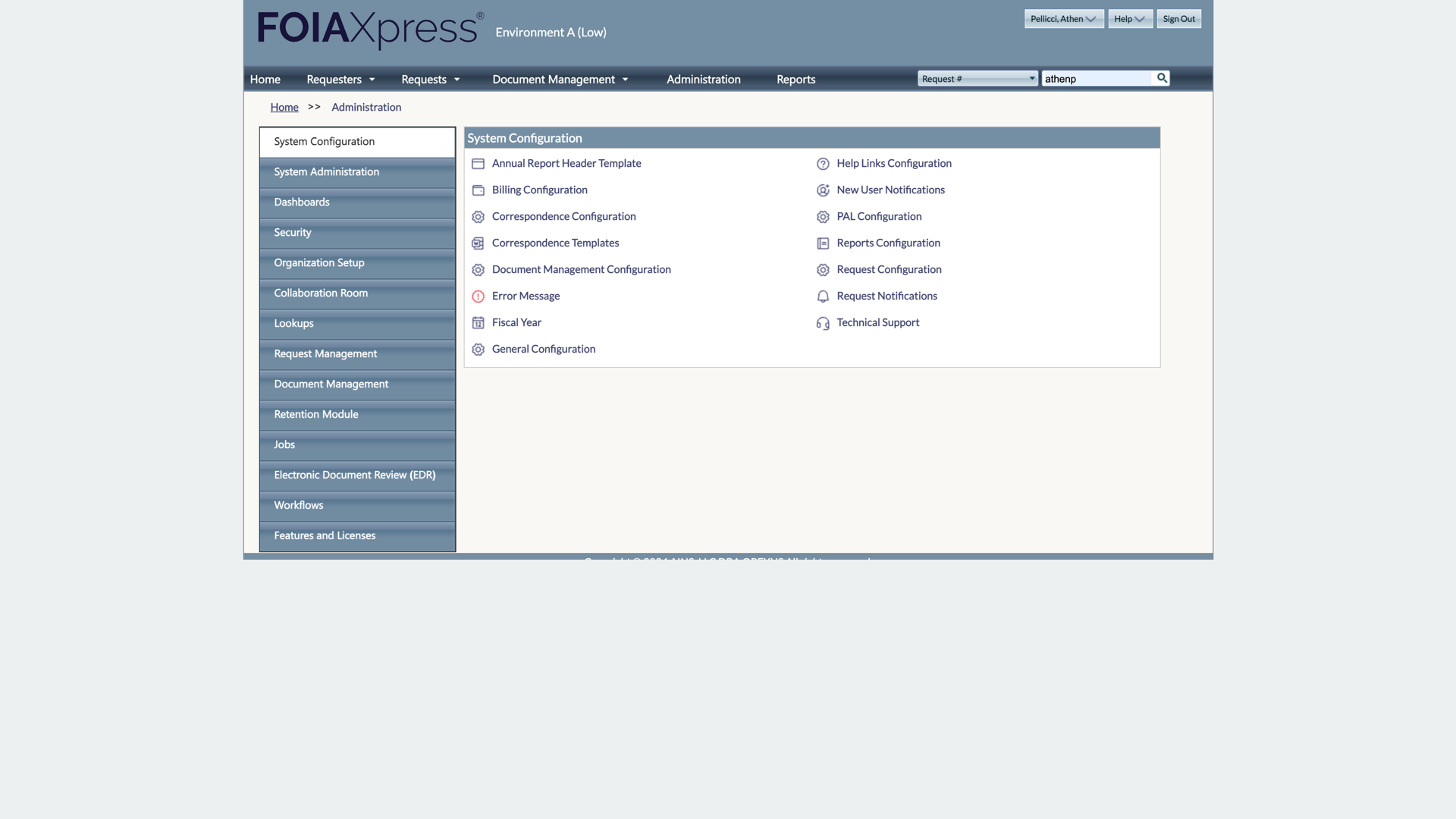 Administration screen before design system