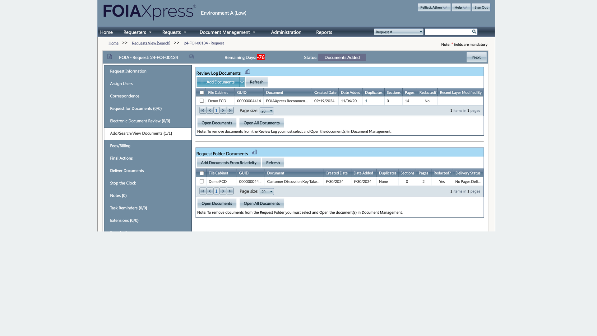 Case management screen before design system