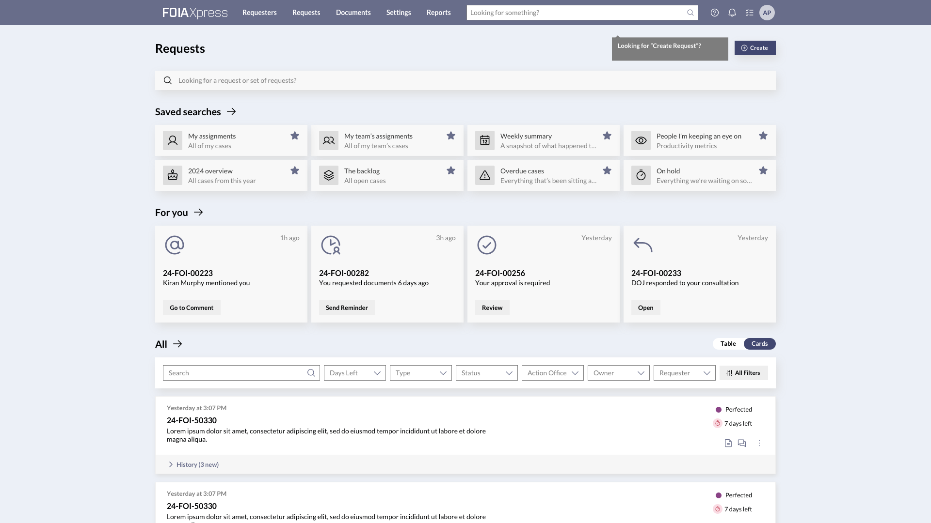 Redesigned search interface with improved filters and hierarchy
