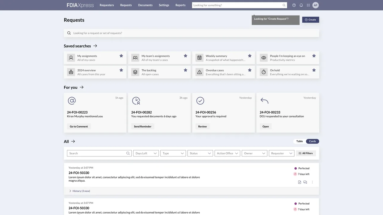 Search screen after the design system with improved readability